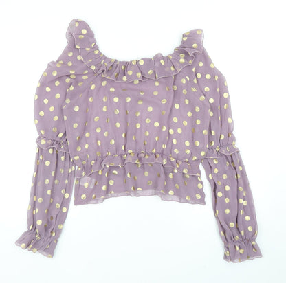 Womens UK Size 12 Fashion Union Purple Basic Blouse