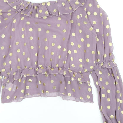 Womens UK Size 12 Fashion Union Purple Basic Blouse