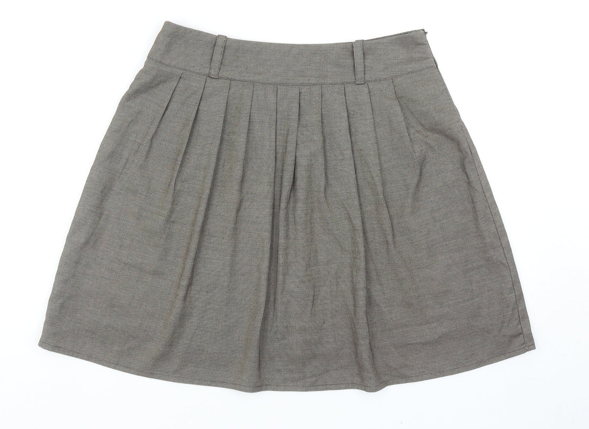 Iora Womens Brown Polyester Mini Skirt Size L Zip