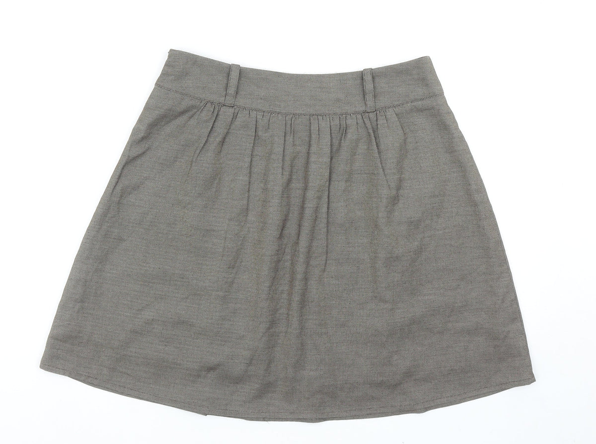 Iora Womens Brown Polyester Mini Skirt Size L Zip