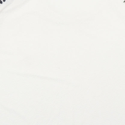 Boohoo Womens White Polyester Basic T-Shirt Size 6 Round Neck - Floral Detail