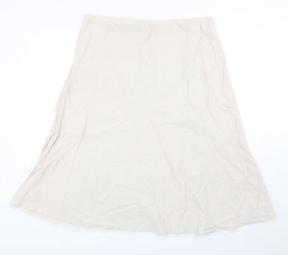 Mia Moda Womens Beige Linen A-Line Skirt Size 20