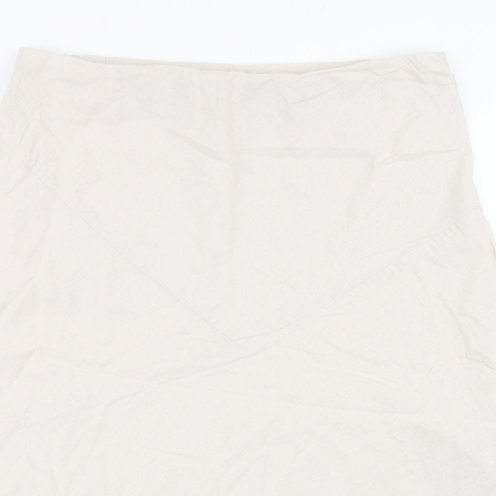 Mia Moda Womens Beige Linen A-Line Skirt Size 20