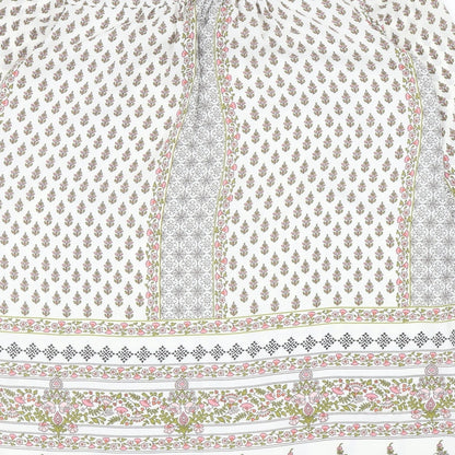 Marks and Spencer Womens White Geometric Polyester Kaftan Size 8 V-Neck Tie