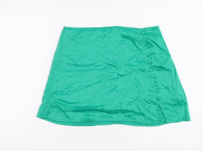 Womens UK Size M Zara Mini Satin Skirt