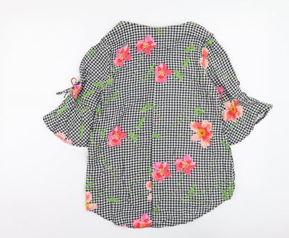 Womens UK Size 10 F&F Black Tunic Blouse