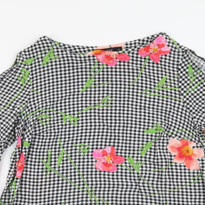 Womens UK Size 10 F&F Black Tunic Blouse