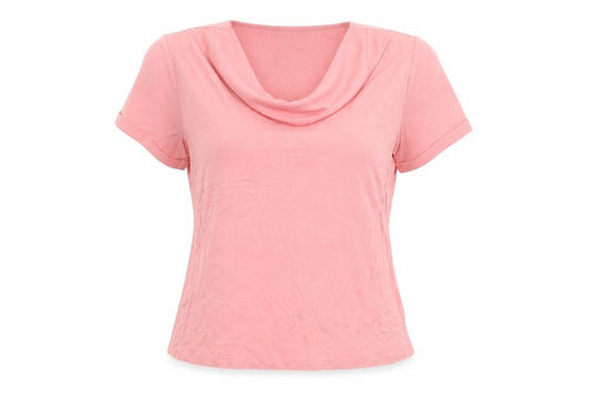 Womens UK Size 14 FRANK WALDER Pink Basic T-Shirt