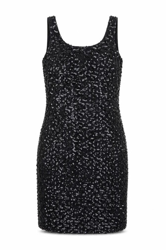 Opening Night Womens Black Polyester Tank Dress Size 8 Scoop Neck Zip