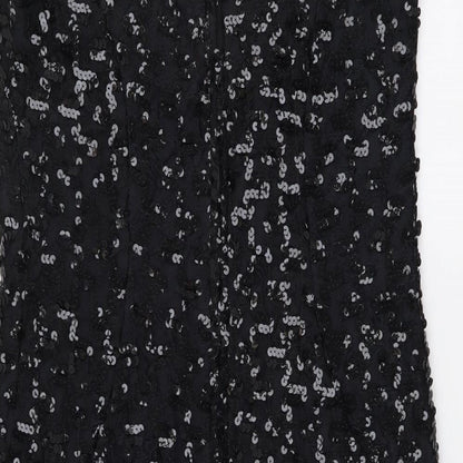Opening Night Womens Black Polyester Tank Dress Size 8 Scoop Neck Zip