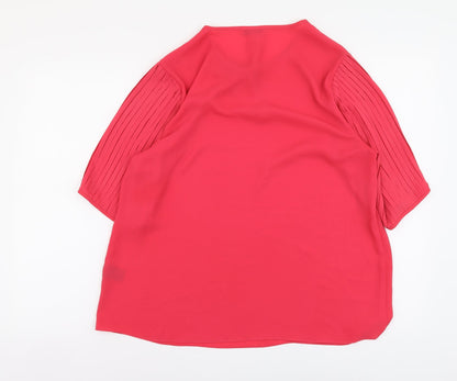 Womens UK Size 16 Soon Pink Basic Blouse