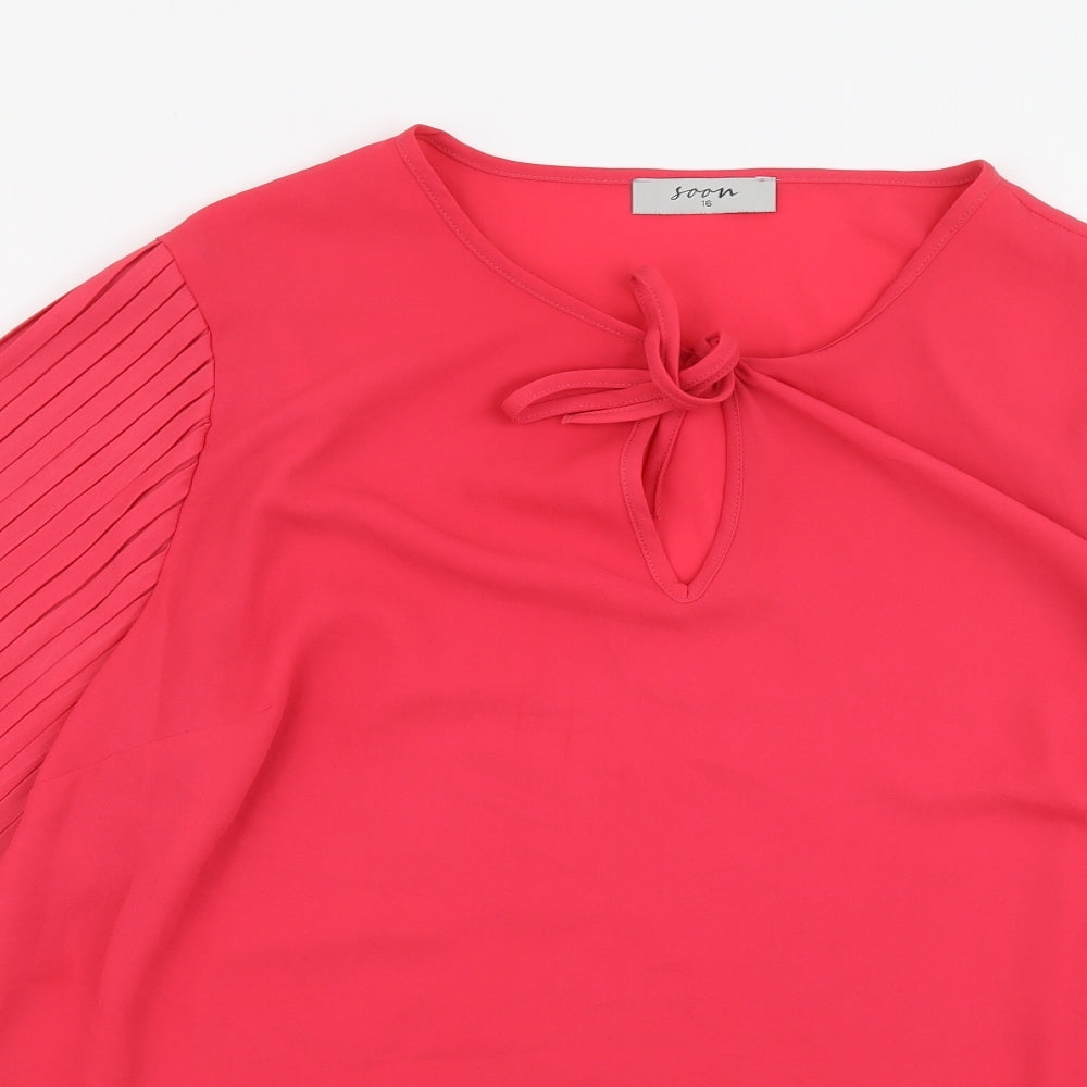 Womens UK Size 16 Soon Pink Basic Blouse