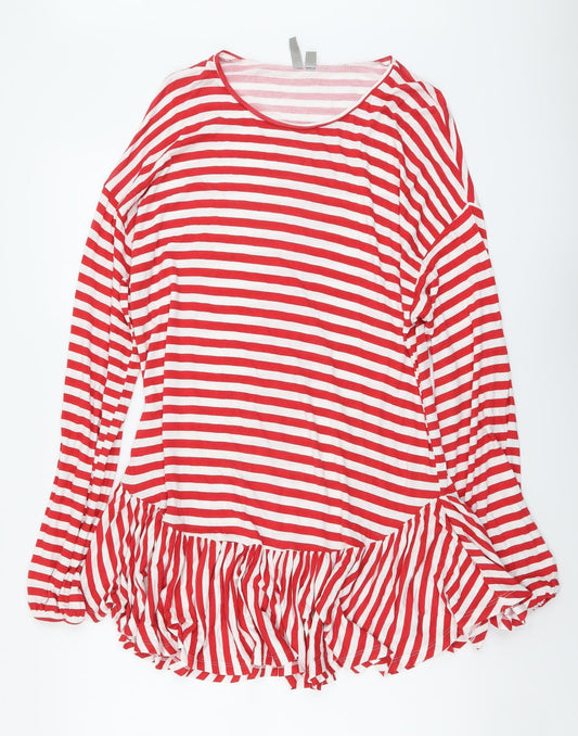 Womens UK Size 12 ASOS Red Tunic T-Shirt