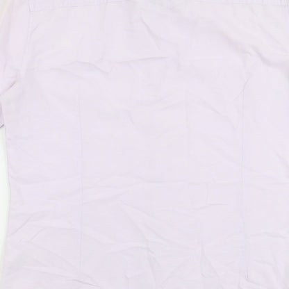 River Island Mens Purple Cotton Button-Up Size M Collared Button