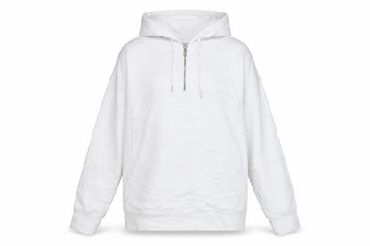 L'Couture Womens White Cotton Pullover Hoodie Size XS Zip
