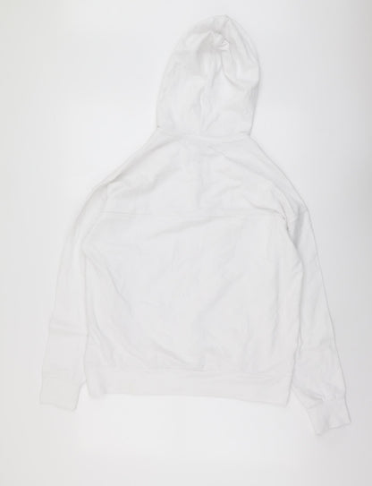 L'Couture Womens White Cotton Pullover Hoodie Size XS Zip