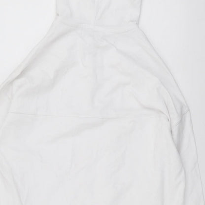 L'Couture Womens White Cotton Pullover Hoodie Size XS Zip