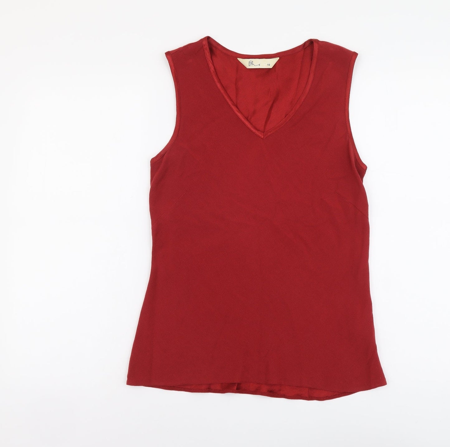 Womens UK Size 10 BHS Red Basic Tank