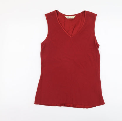 Womens UK Size 10 BHS Red Basic Tank