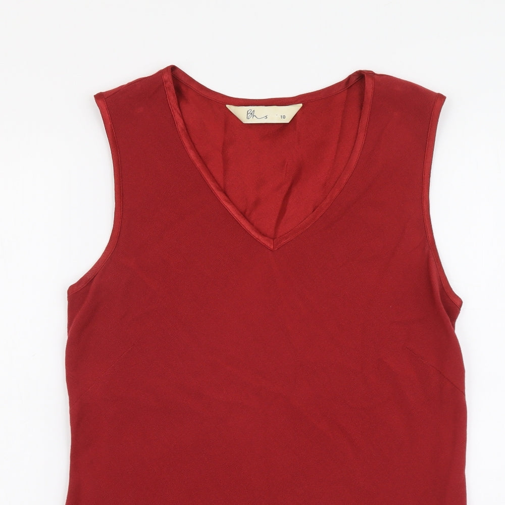 Womens UK Size 10 BHS Red Basic Tank