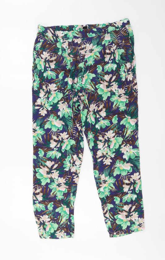 Womens UK Size M H&M Regular Fit  Green Trousers