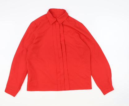 Womens UK Size 12 St Michael Red Basic Button-Up