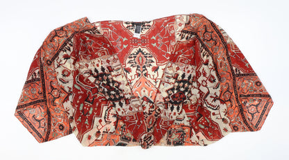 Womens UK Size One Size Warehouse Multicoloured Cropped Blouse