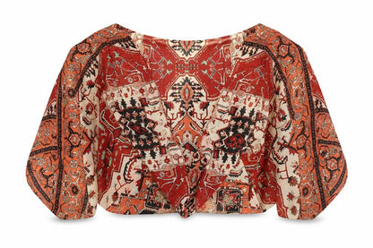 Womens UK Size One Size Warehouse Multicoloured Cropped Blouse