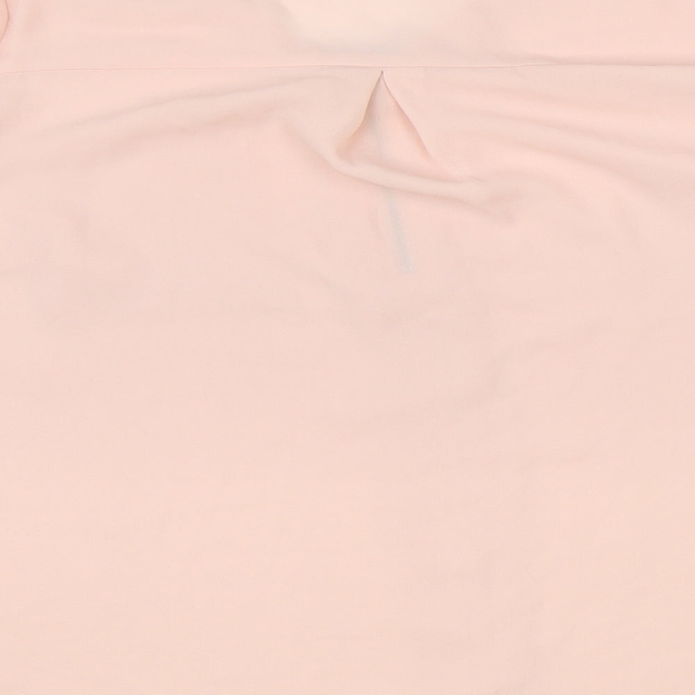 Papaya Womens Pink Polyester Basic Blouse Size 12 V-Neck