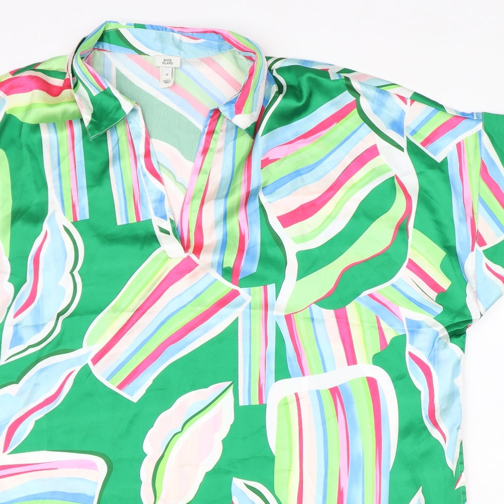 Womens UK Size M River Island Multicoloured Basic Blouse