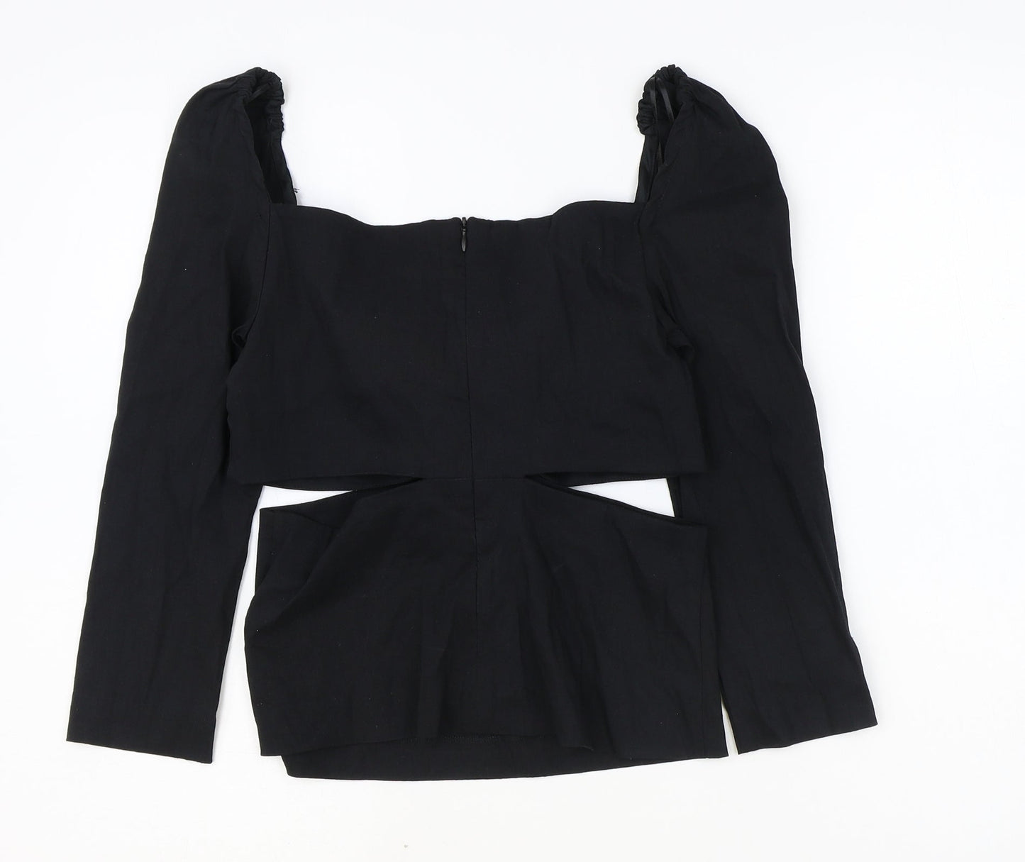 Womens UK Size S Zara Black Cropped Blouse