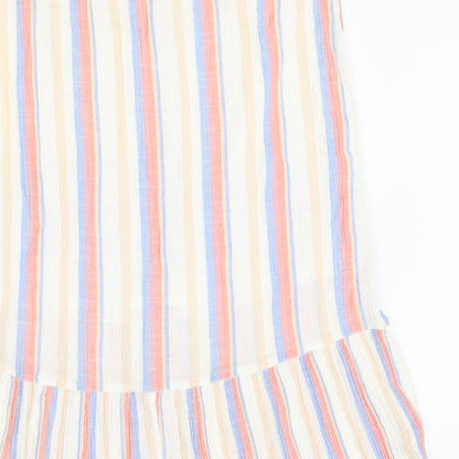 TU Womens Multicoloured Striped Cotton Trumpet Skirt Size 12 Button