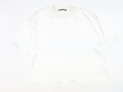 Womens UK Size L Zara White Basic Blouse