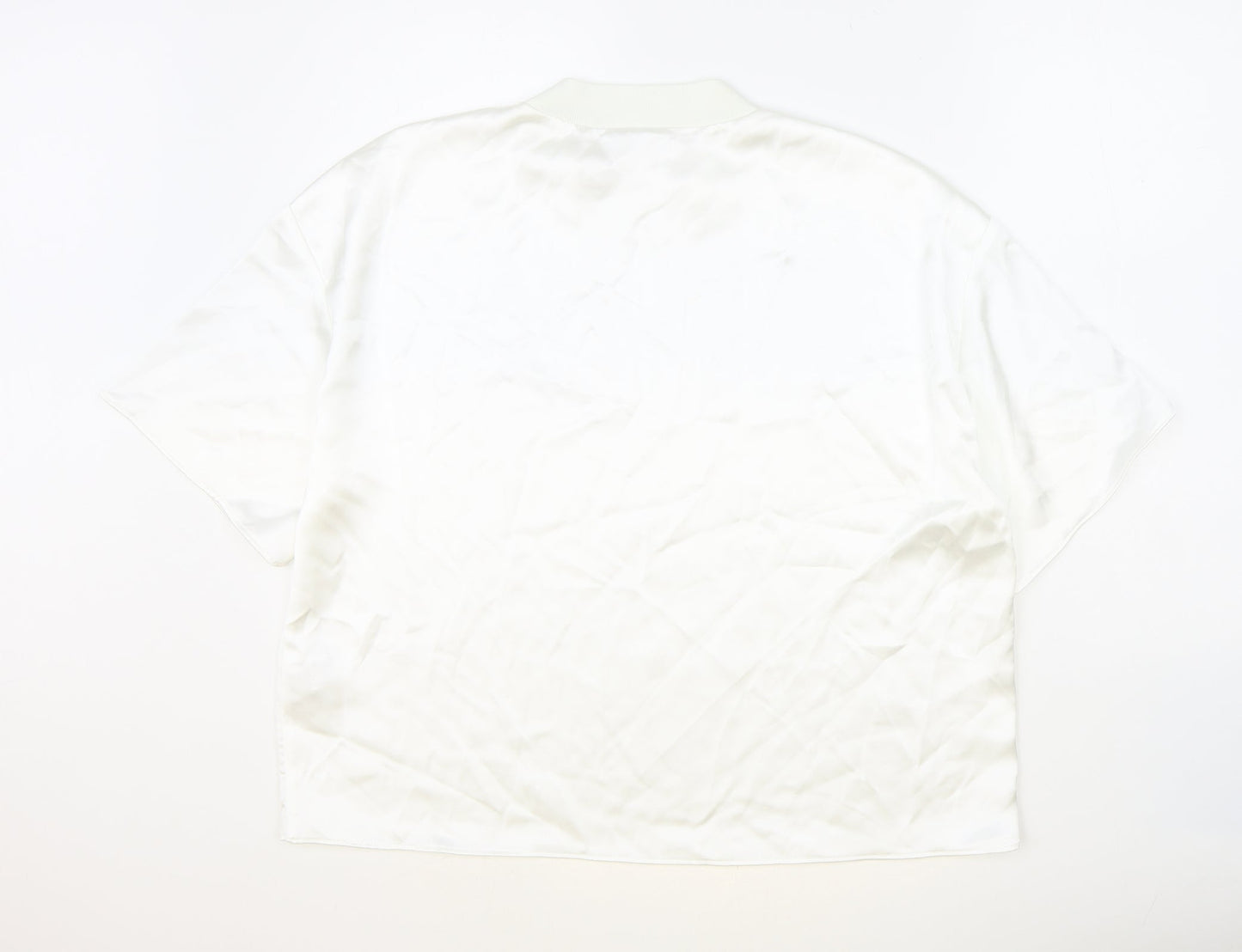 Womens UK Size L Zara White Basic Blouse