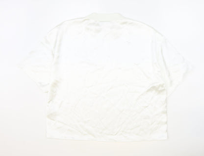 Womens UK Size L Zara White Basic Blouse