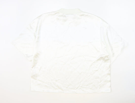 Womens UK Size L Zara White Basic Blouse