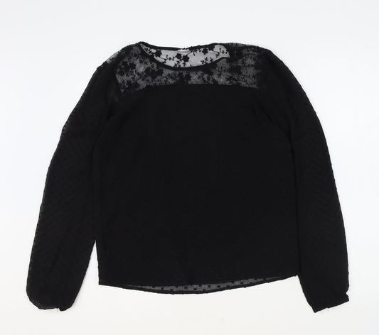 Womens UK Size S Vera Moda Black Basic Blouse