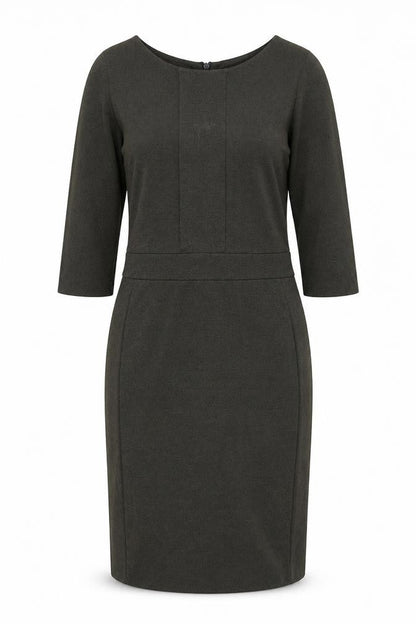 Catherine Hammel Womens Grey Viscose Pencil Dress Size S Boat Neck Zip