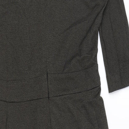 Catherine Hammel Womens Grey Viscose Pencil Dress Size S Boat Neck Zip