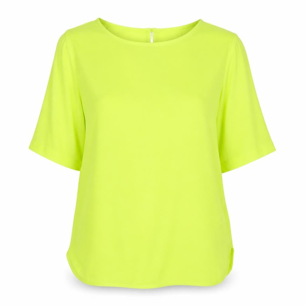 Marks and Spencer Womens Yellow Polyester Basic Blouse Size 6 Round Neck