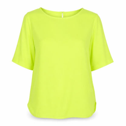 Marks and Spencer Womens Yellow Polyester Basic Blouse Size 6 Round Neck