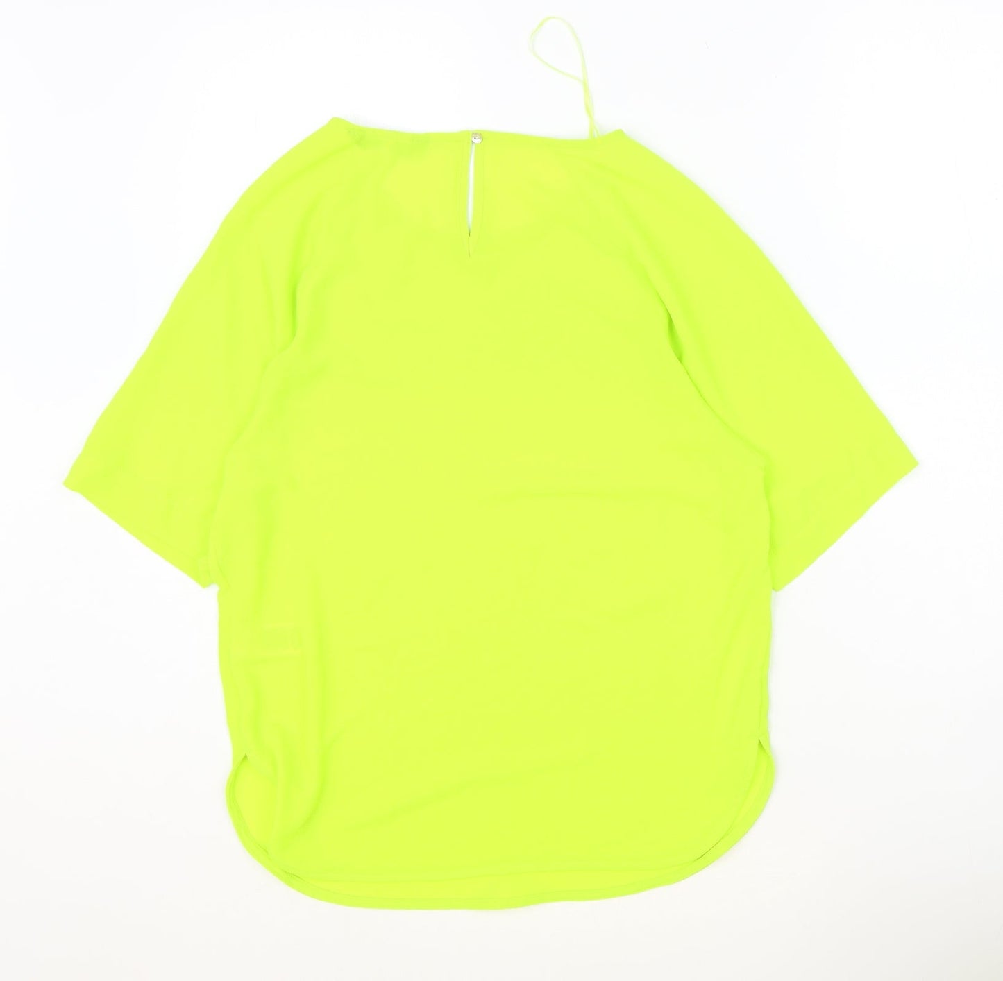 Marks and Spencer Womens Yellow Polyester Basic Blouse Size 6 Round Neck