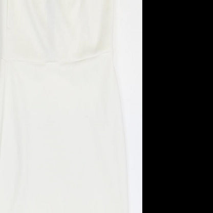 Quiz Womens White Polyester Pencil Dress Size 6 Halter Button