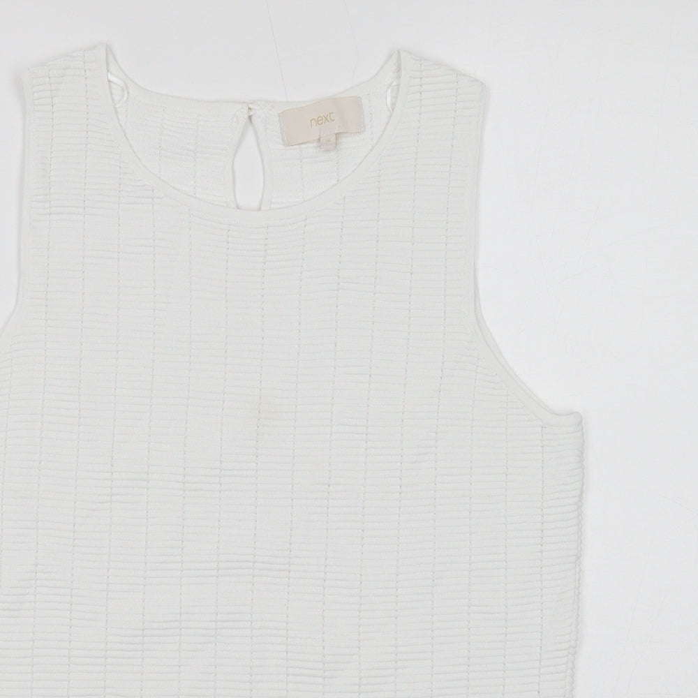 Womens UK Size 16 NEXT White Vest Jumper