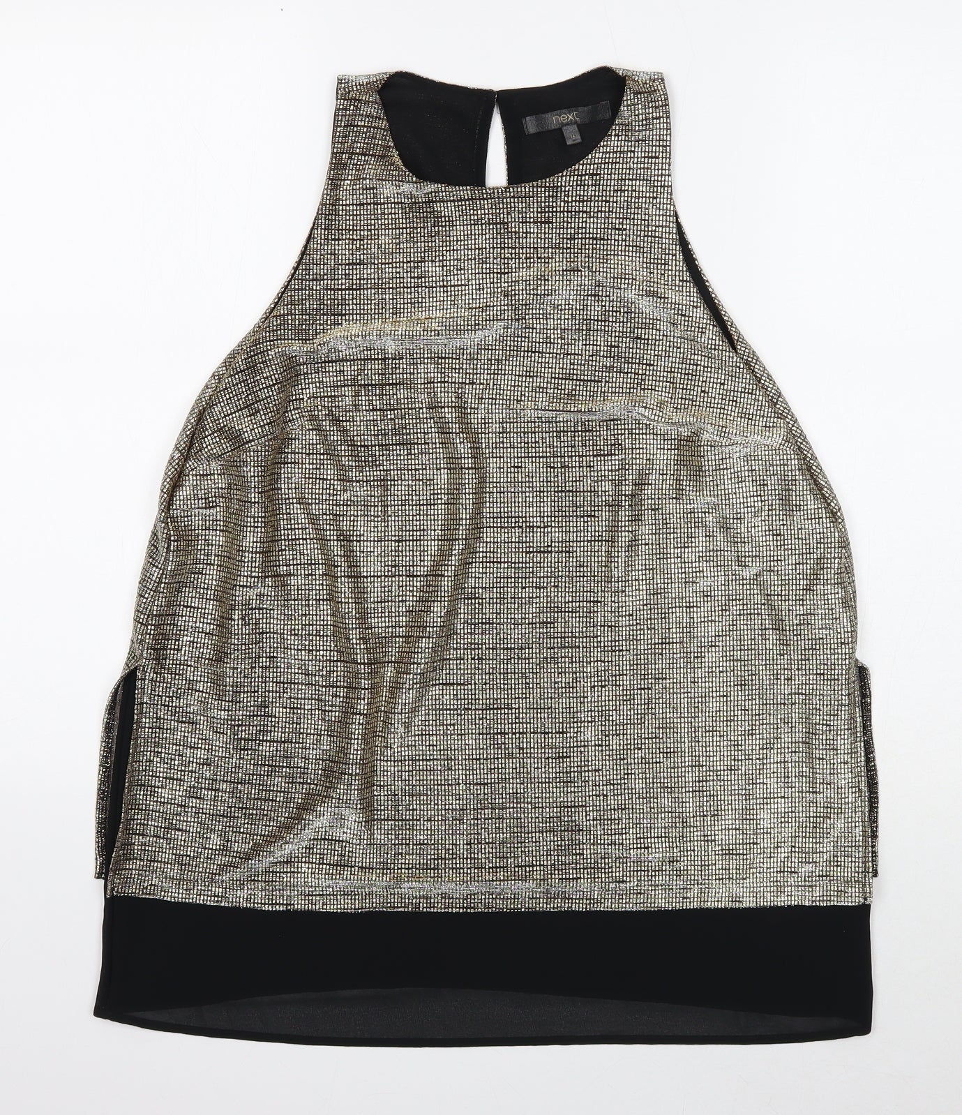 Womens UK Size 14 NEXT Gold Basic Tank