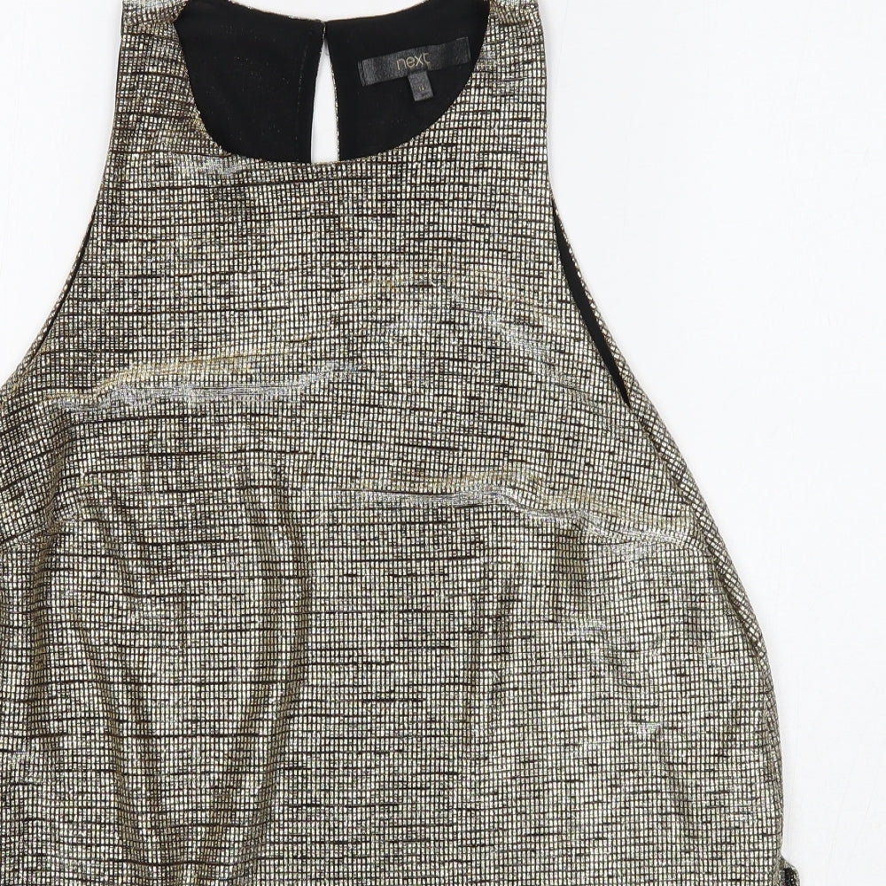 Womens UK Size 14 NEXT Gold Basic Tank