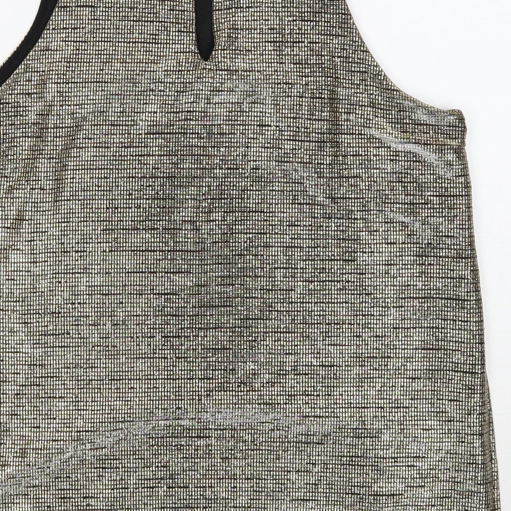 Womens UK Size 14 NEXT Gold Basic Tank