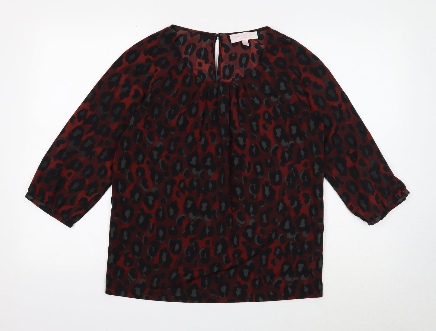 Womens UK Size S Gharani Strok Red Basic Blouse
