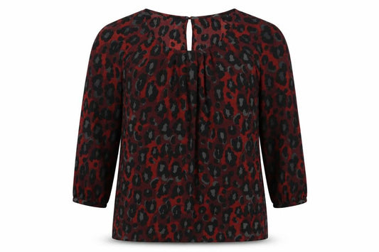 Womens UK Size S Gharani Strok Red Basic Blouse