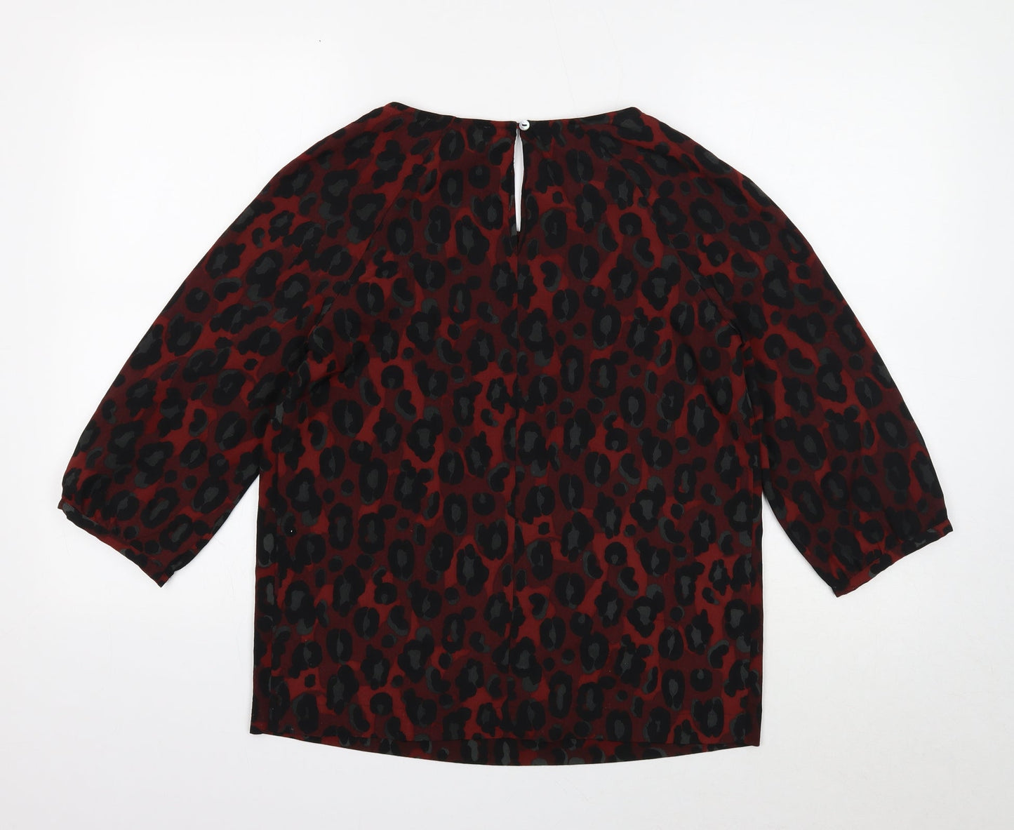 Womens UK Size S Gharani Strok Red Basic Blouse